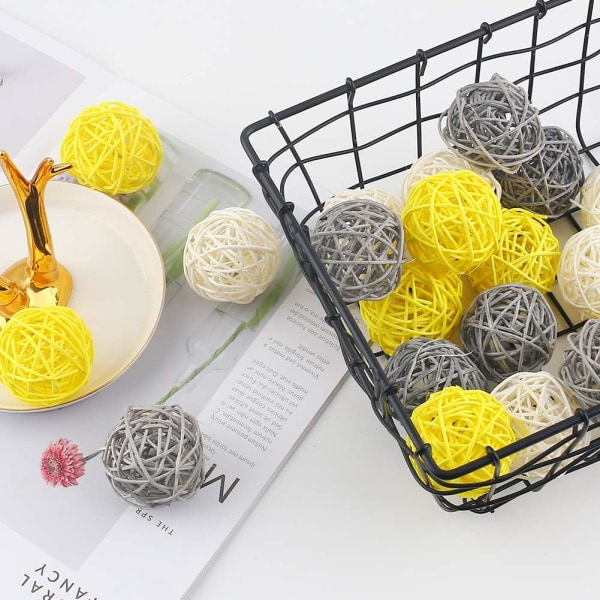 24 stk farvede takraw bolde 5 cm hver 8 (gul+hvid+grå Yellow+White+Gray 24pcs