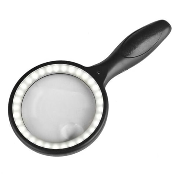 QU/Forstørrelsesglas, 30x, 60x Læseforstørrer, Forstørrelsesglas med 33 LED-lamper, LED-forstørrelsesglas, Engelsk forstørrelsesglas