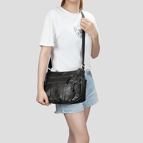 Damehåndtasker Dameskuldertasker Bløde PU læder håndtasker Crossbody tasker Multilomme håndtasker Skuldertasker Damehåndtasker Rejsetasker