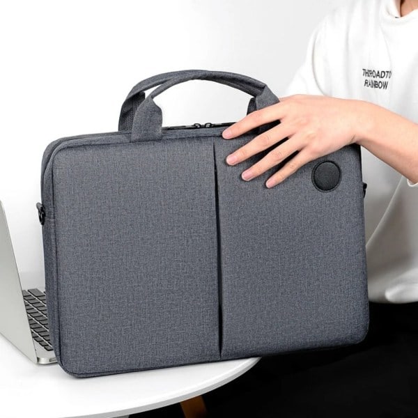 Delad tyg laptopväska Handhållen axelväska SVART svart