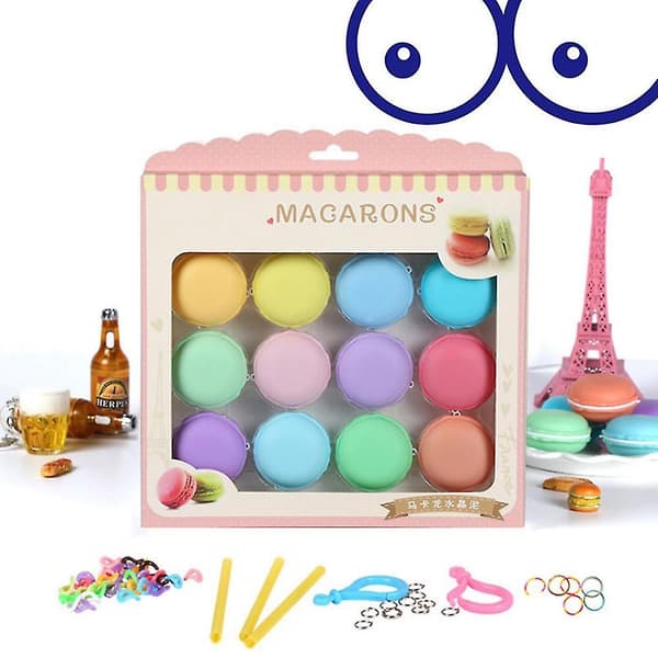 12 kpl Macaron Crystal Slime Diy Squishy Bubbles Stressinpoistolelu lapsille