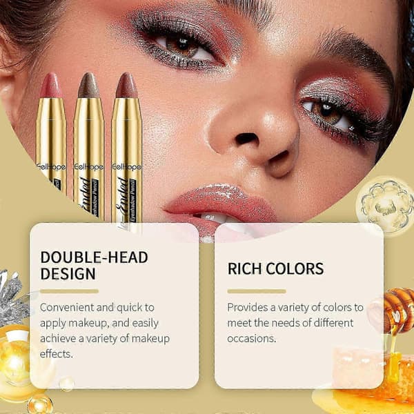 Blendende Øyenskyggestift - Glitrende 3D-øyemakeup, skånsom formel for sensitiv hud, 2g