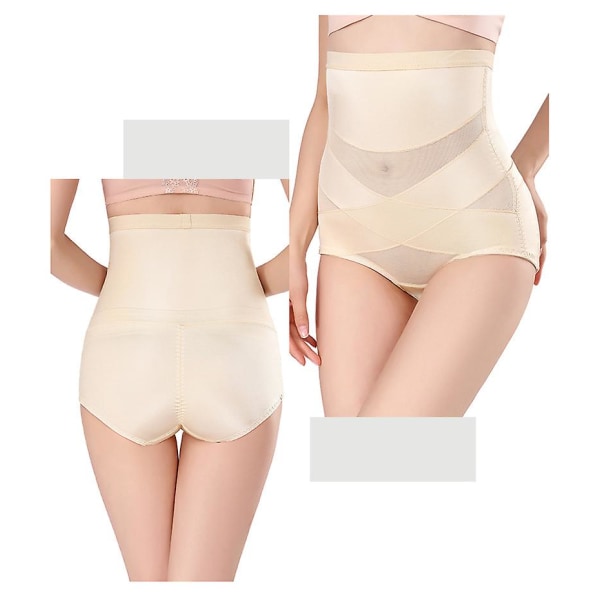 Cross Compression Abs Shaping Byxor Kvinnor Bantning Body Shaper Beige M