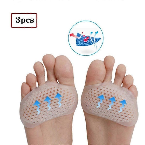 3 paria bunion-pehmusteita - metatarsalgiakivun lievitykseen, sopii työhön ja juoksuun