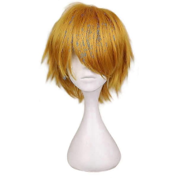 Mode Kort Lige Cosplay Kostume Paryk Til Mænd Brick Red