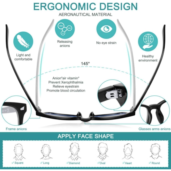Anti-blue light -lasit 3kpl kirkas musta kehys valkoinen kilpikonnankuorikehys