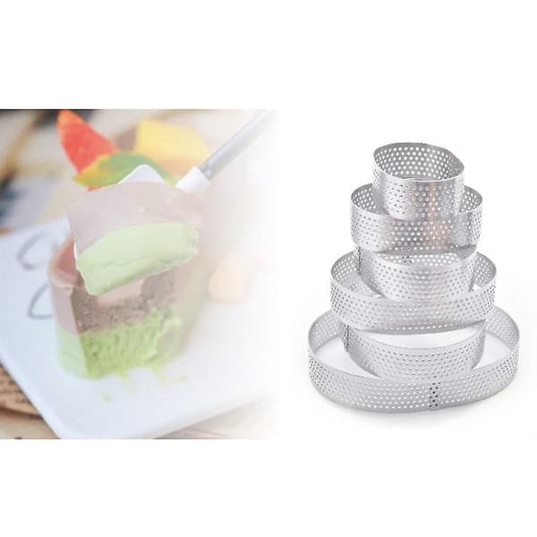 6 st Mousse Ringar i Rostfritt Stål Runda/Oval/Rektangulär Form Kakform Kök Bakverktyg
