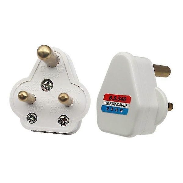 5 Amp Rundstiftplugger Strømplugger 3-Pinners Lysplugger For Scenebelysning Lampe (svart 5 stk) White 5