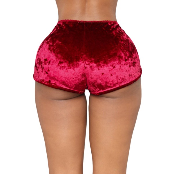 Kvinner Exig skinnende ren farge todelt shorts Topp nattklubbklær red S