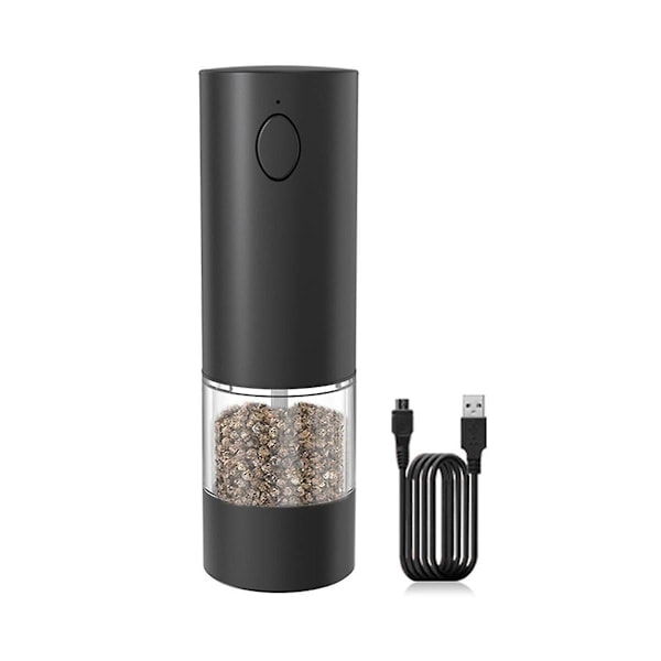 Elektrisk Salt- og Pepperkvern Oppladbar Automatisk Pepperkvern med Justerbar Grovhet og LED-Lys