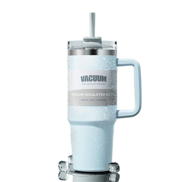 Bilmugg stor kapacitet termosmugg gränsöverskridande ismugg 304 rostfritt stål bilvattenmugg kall 1200ML