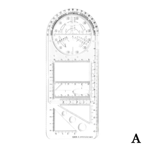 School Multifunctional Primary School Activity Drawing Geometry Ruler Triangle Ruler Compass Protractor Set Measuring Tool (Type A) A