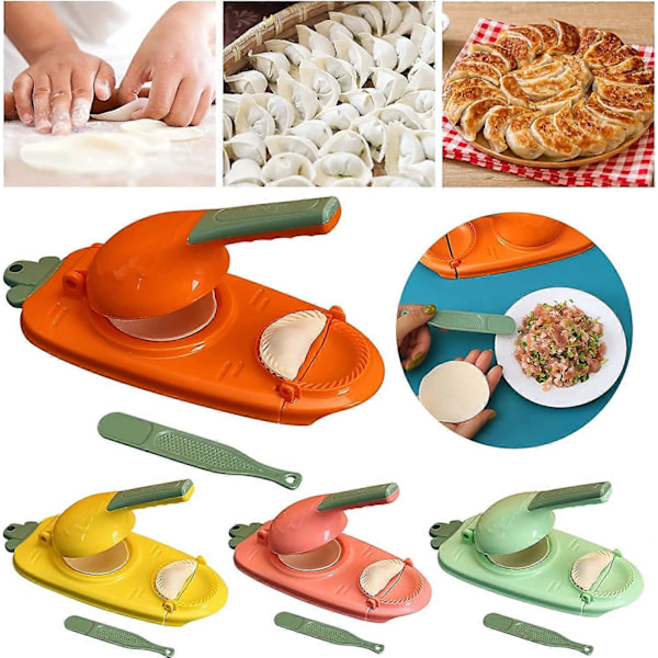 2 i 1 Dumpling Maker, Deigpresse og Ravioli Formsett, Dumplings Maker, Mini Kjøkkenredskap for å Lage Dumplings, 2024 Ping