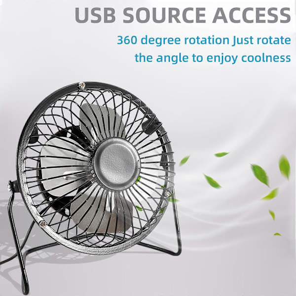 Bärbar Mini Fläkt Aluminiumblad Laddningsbar USB Smidesjärn Fläkt Kontor Dator USB Mini Elektrisk Fläkt Hem Sommartillbehör