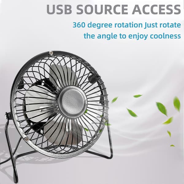 Bærbar Mini Ventilator Aluminium Blad Opladelig USB Smedejernsventilator Kontor Computer USB Mini Elektrisk Ventilator Hjem Sommer Tilbehør