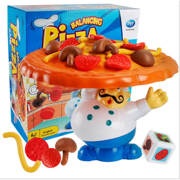 Topple Pizza Stack Brädspel Balans Pizza Spel Stapelspel för 2-4 spelare
