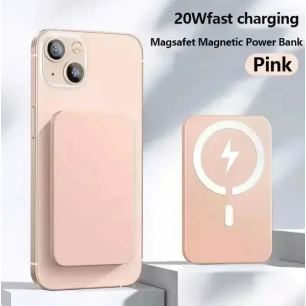 10000mAh Portabel Trådlös Laddare MagSafe Extra Backup Extern Magnetisk Batteripack Powerbank för iPhone 13 14 15 Pro vit