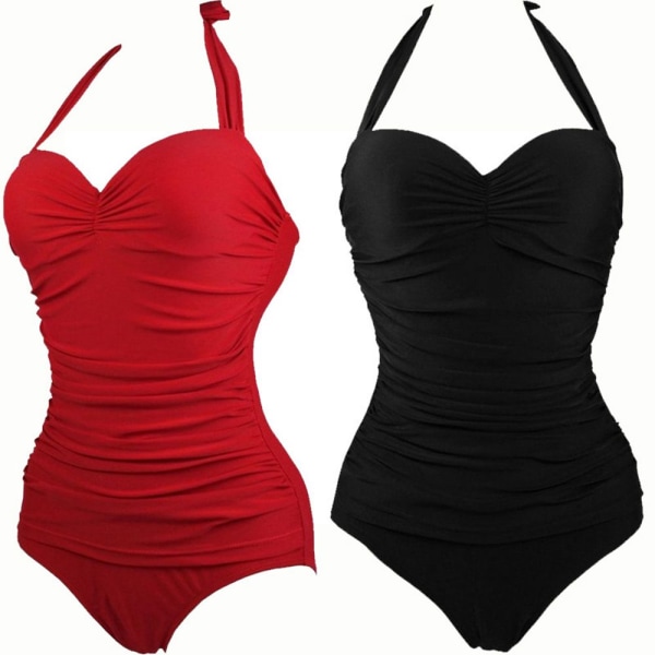 Tummy Control -pehmustettu uimapuku naisille red XL