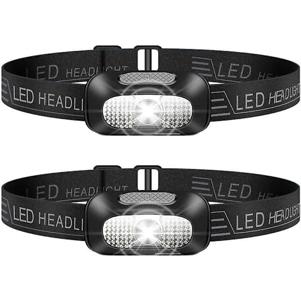 LED-hodelykt, 2 stk lette USB-oppladbare hodelykter, kraftige