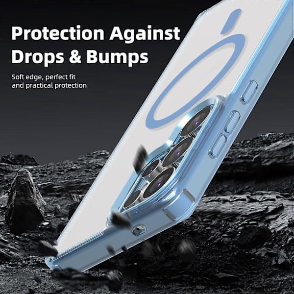 (Blue) Case for Samsung Galaxy S25 Ultra Compatible with MagSafe TPU+PC Transparent Mobile Case Blue