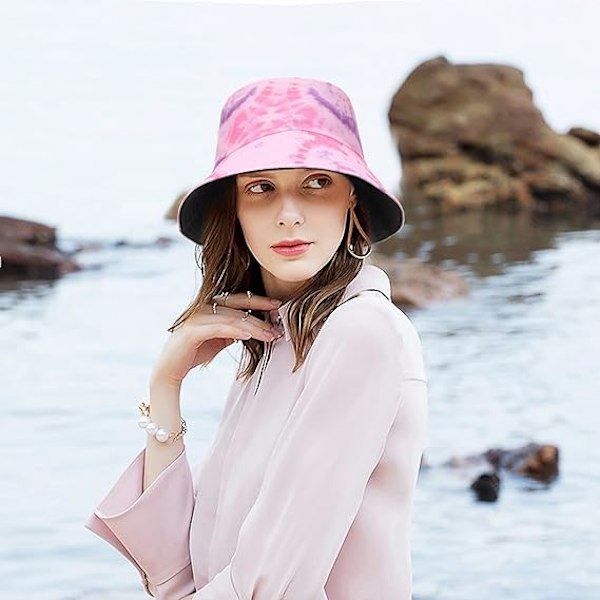 Sommar bucket hat Bomull dubbelsidig batik bucket hat