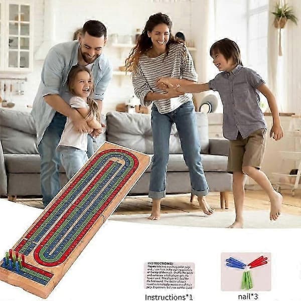 1 Set Cribbage -lautapeli, massiivipuuta, juhlapeli, Cribbage-korttilauta