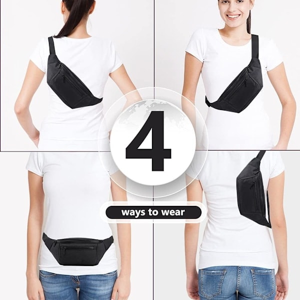 Fanny Pack for Kvinner - Trendy Midjeveske, Belteveske for Reiser, Gåing, Løping, Vandring, Sykling, Lett å Bære Telefon, Lommebok