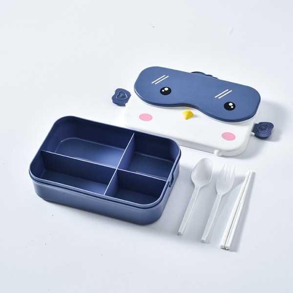 Skolbarn Bento Lunchlåda Rektangulär Läcksäker Plast Anime Blå Onesize