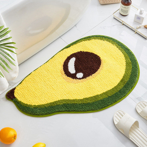 Flocket Avocado Gulvmåtte Husholdnings Badeværelse Skridsikker Måtte Toilet