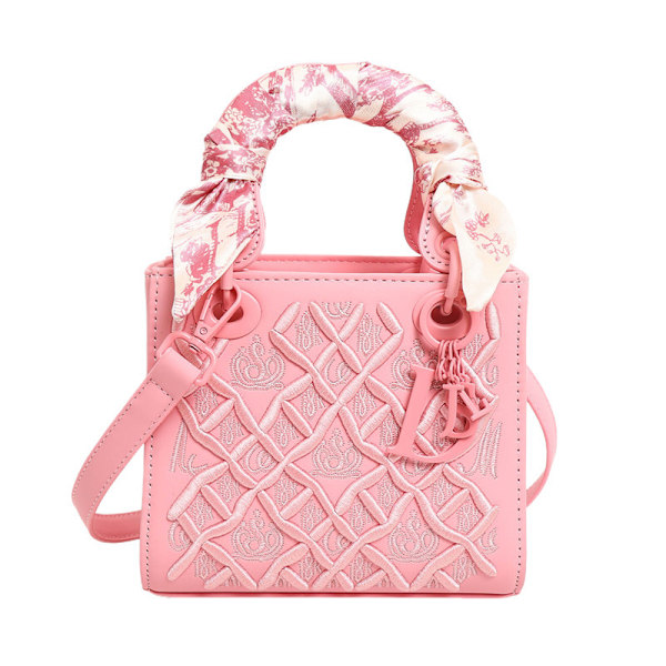 Kraftig broderi diamant Princess Diana väska exklusiv crossbody-väska mångsidig mode silkescarf axelväska damväska 7
