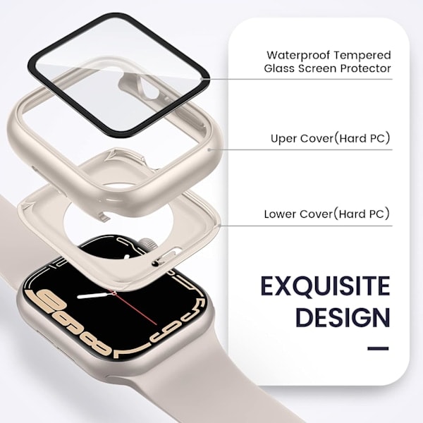 [2 i 1] Vanntett skjermbeskytter for Apple Watch