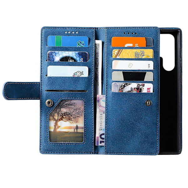 For Samsung Galaxy S25 Ultra Mobilskall PU Lær Telefonbeskyttelse med Glidelås Lommebok 9 Kortspor - Perfekt Stil B