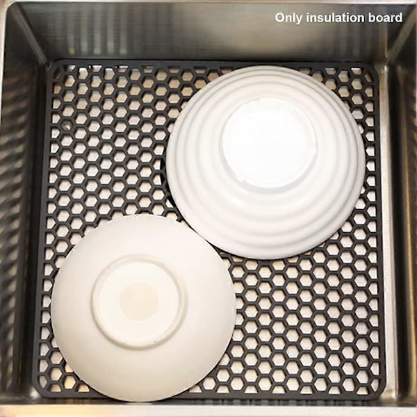 Värmebeständig Mjuk Silikon Standard Diskbänksmatta för Diskbänk (Grå), One Size
