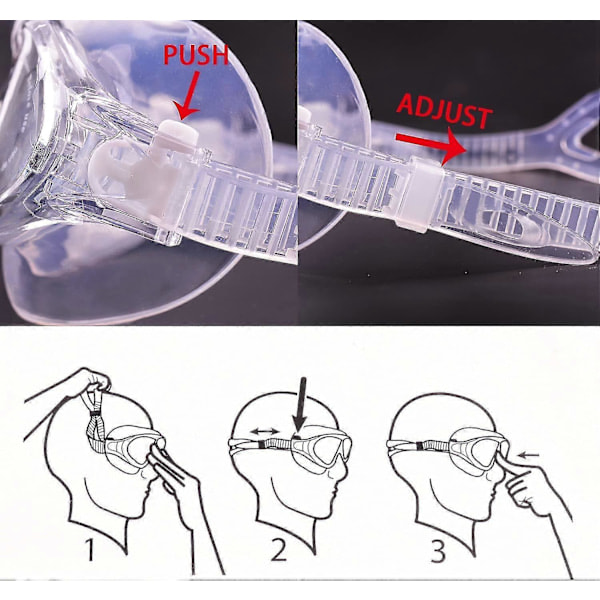 Simglasögon, vuxen Transparent Anti-dimma