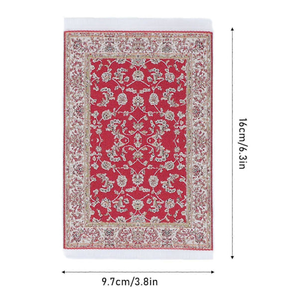 5 stk. 1/12 Dukkehus Tæppe Blomsterprint Udsøgt Let at Rengøre Blødt Miniature Gulvtæppe