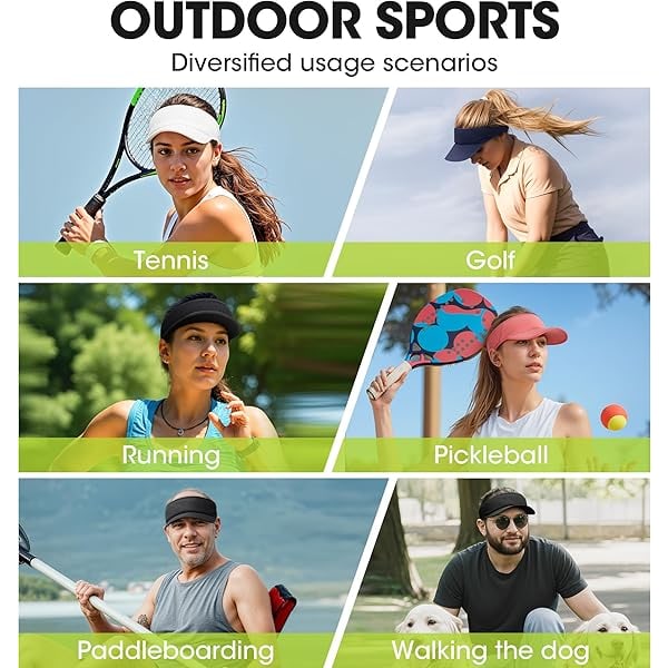 Solhatt för damer - Justerbar brätte, mjuk solhatt för golf, löpning, tennis och mer