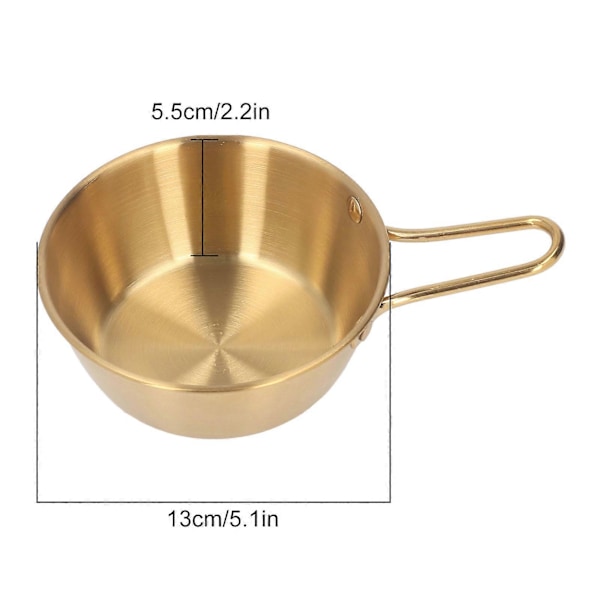 Rustfritt stål, enkel design, anti-skåldingsbolle med håndtak for camping og fotturer, gull