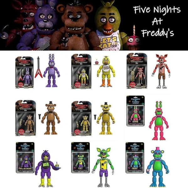 Five Nights at Freddy's Springtrap Sæt med 9 Leddede Actionfigurer Jst. Style D Freddy