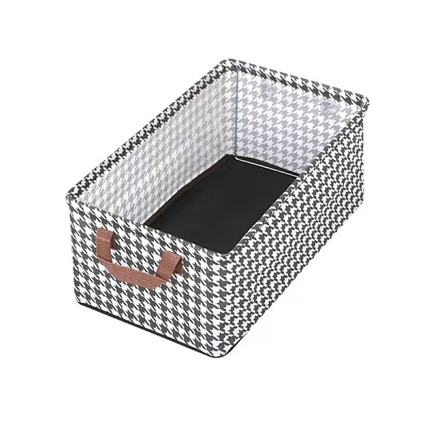 Tøjopbevaringskasse, houndstooth, hjemmegarderobe, bukseopbevaringskasse, stofkasse, lagdelt foldbar artefakt opbevaringskasse