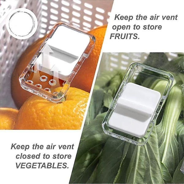 Smart Förvaringsbehållare för Kylskåp för Frukt och Grönsaker med Justerbar Ventilation