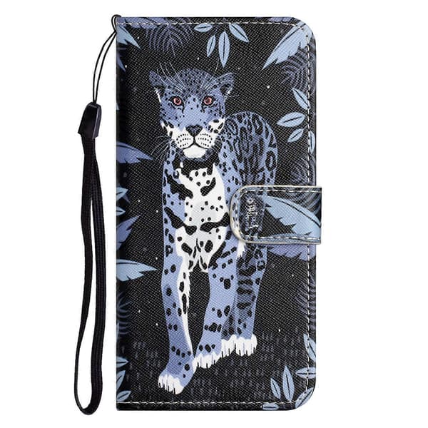 For iPhone 17 Pro Deksel Mønstertrykk PU Lær Lommebok Telefondeksel Kryss Tekstur Leopard