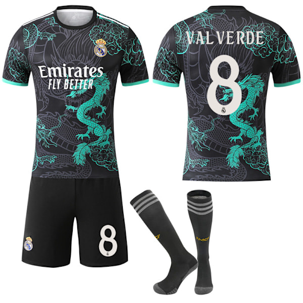 2025-2026 Real Madrid Drakmönstrad Specialutgåva Fotbollströja Nr. 8 VALVERDE 16