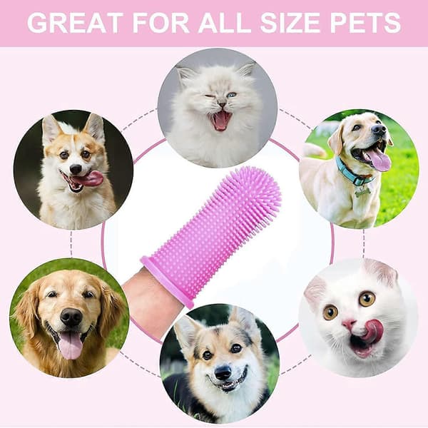 Hund Fingertandborste Tandrengöring Kit Set, 4-pack