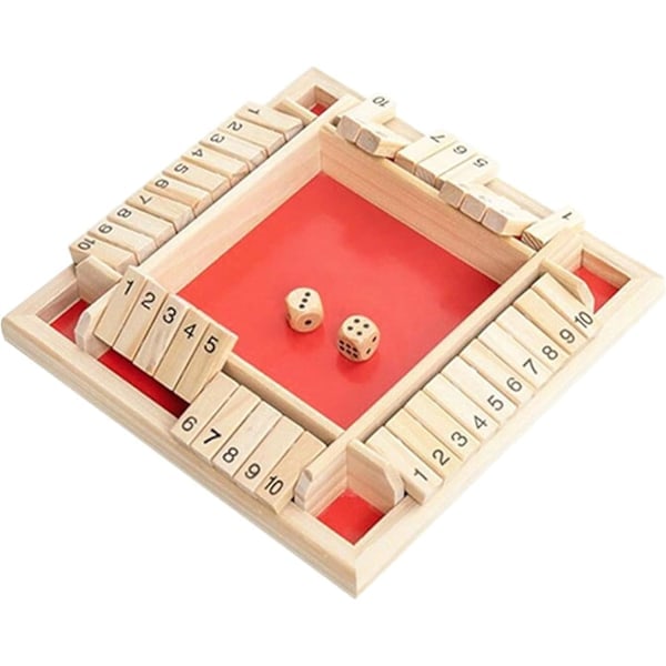 Träspel, 4 Spelare Shut The Box Tärningsspel Trä Matematik Traditionellt Pubspel Tärningsspel Resespel 4 Spelare Fantastiska Familjespel rode