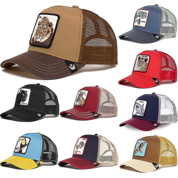 Utförsäljning Djur Baseball Cap Solskydd Mesh Broderad Trucker Hat Leopard Stud