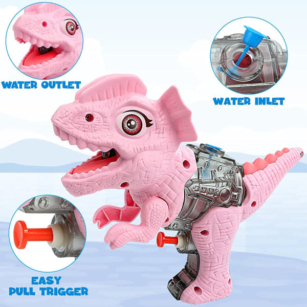 Vandpistol med dinosaurie til børn - Fjernstyret vandskyder - Legetøj til poolstrandfest - Sjov gave til børn Rosa Dicrosaurus - Perfekt Pink Dicrosaurus