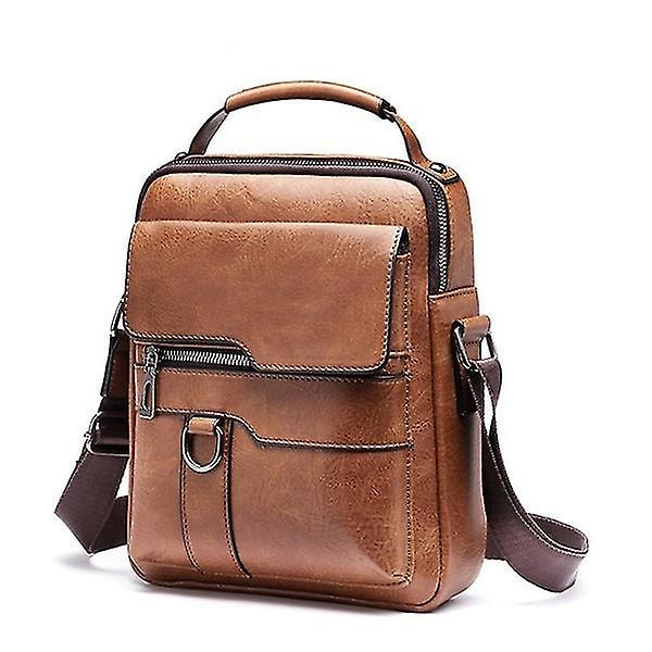Axelväska för män Läder Messenger Bag Herr Axelremsväska med Plånbok