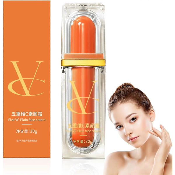 Fem ansiktskrämer med C-vitamin, multi-effekt naturlig makeupbas med C-vitamin