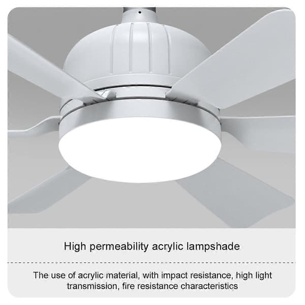 Fjernstyret loftventilator med LED-belysning og justerbar ventilatorhastighed, velegnet til moderne stuer (sort).