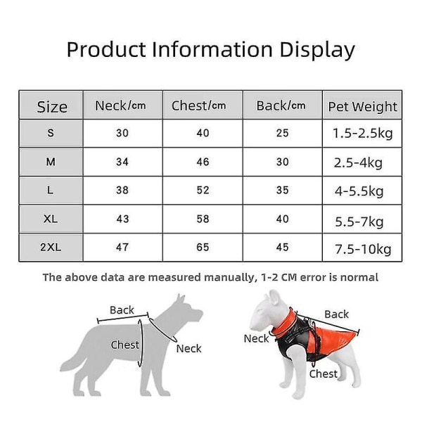 Reflekterande vattentät stor hundjacka med sele Vintervarma hundkläder för stor hundrock Chihuahua French Bulldog Outfit 4 Blågrön S